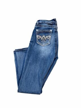 Women’s Western Blue bedazzled Pocket Jeans